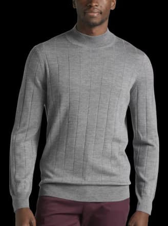 Joseph Abboud Modern Fit Mock Neck Merino Wool Sweater