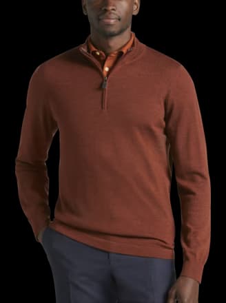 Joseph Abboud Merino Wool 1/4 Zip Sweater